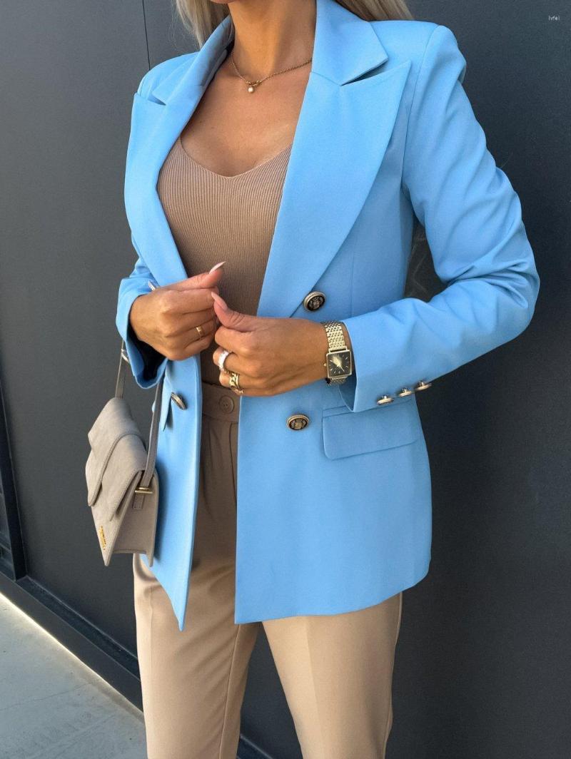 Women' Suits 2022 Autumn Casual Women' Blazer White Long Sleeve Double Breasted Skinny Elegant Female Fashion Office Formal Lady Coat, Sky blue
Women' Suits 2022 Autumn Casual Women' Blazer White Long Sleeve Double Breasted Skinny Elegant Female Fashion Office Formal Lady Coat, Sky blue
