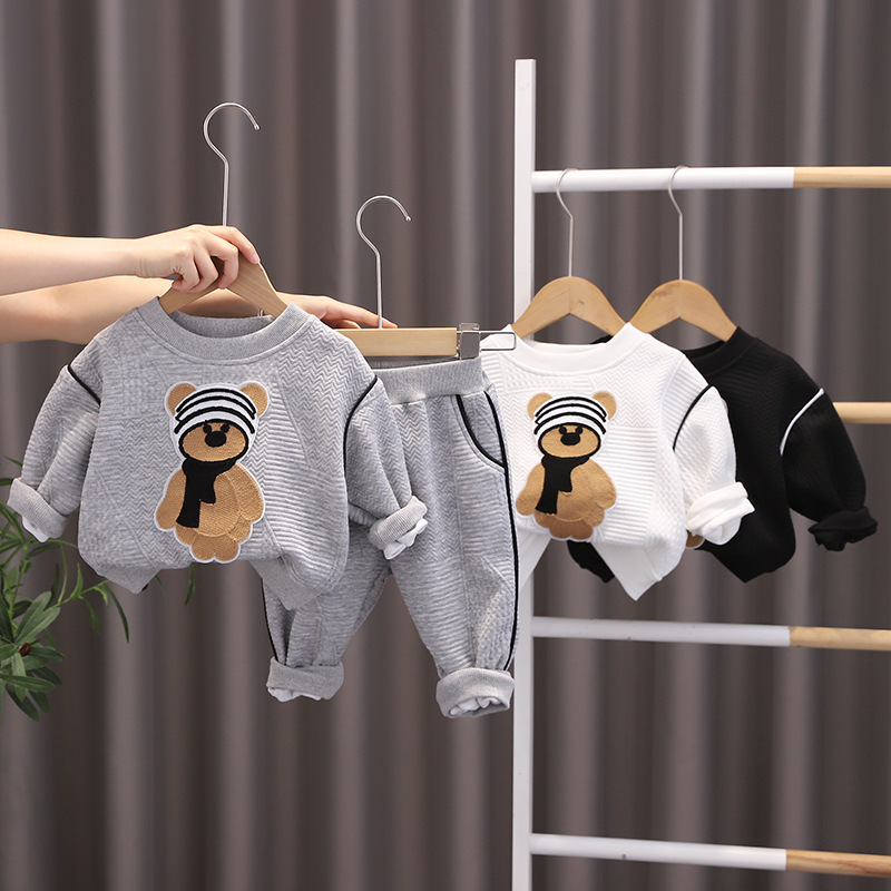 Clothing Baby Sets Boys Bear Print Autumn Children Girls Clothing Suit Sweatshirts pants Casual Kids Clothes Set Tracksuits, Gray
Clothing Baby Sets Boys Bear Print Autumn Children Girls Clothing Suit Sweatshirts pants Casual Kids Clothes Set Tracksuits, Gray