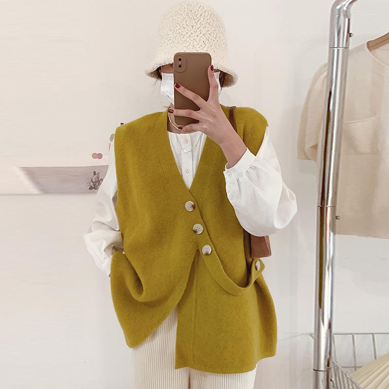 Women's Vests ZCSMLL Korean Chic Spring Retro V-neck Diagonal Buckle Design Loose Sleeveless Waistcoat Knitted Vest For Women, Blue
Women's Vests ZCSMLL Korean Chic Spring Retro V-neck Diagonal Buckle Design Loose Sleeveless Waistcoat Knitted Vest For Women, Blue
