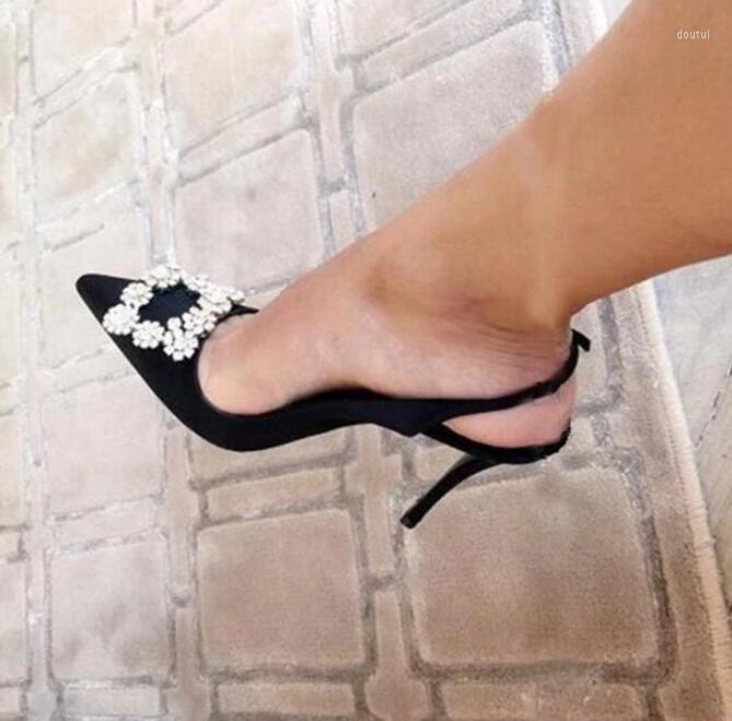 Dress Shoes Ladies Woman Crystal Buckle Strap Pumps High Heels Slingback Satin Sapato Feminino Black Pointed Toe Cut-out Wedding, Picture shown
Dress Shoes Ladies Woman Crystal Buckle Strap Pumps High Heels Slingback Satin Sapato Feminino Black Pointed Toe Cut-out Wedding, Picture shown