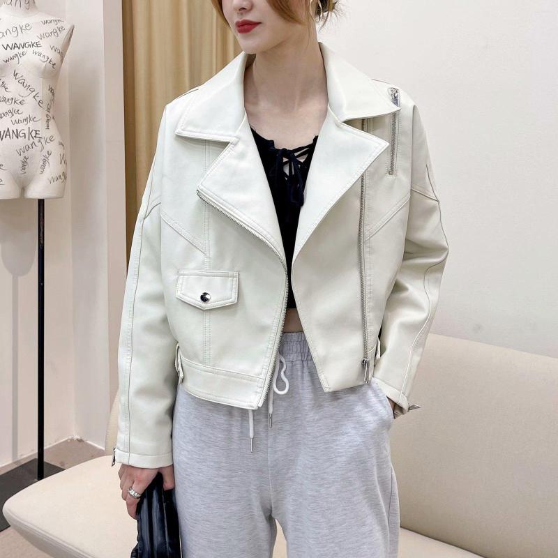 Women' Leather Women Biker Moto Coat 2022 Spring Autumn Loose Zipper Faux Jacket Female Big Pocket Beige Oversize Coats, Yll2108 beige
Women' Leather Women Biker Moto Coat 2022 Spring Autumn Loose Zipper Faux Jacket Female Big Pocket Beige Oversize Coats, Yll2108 beige