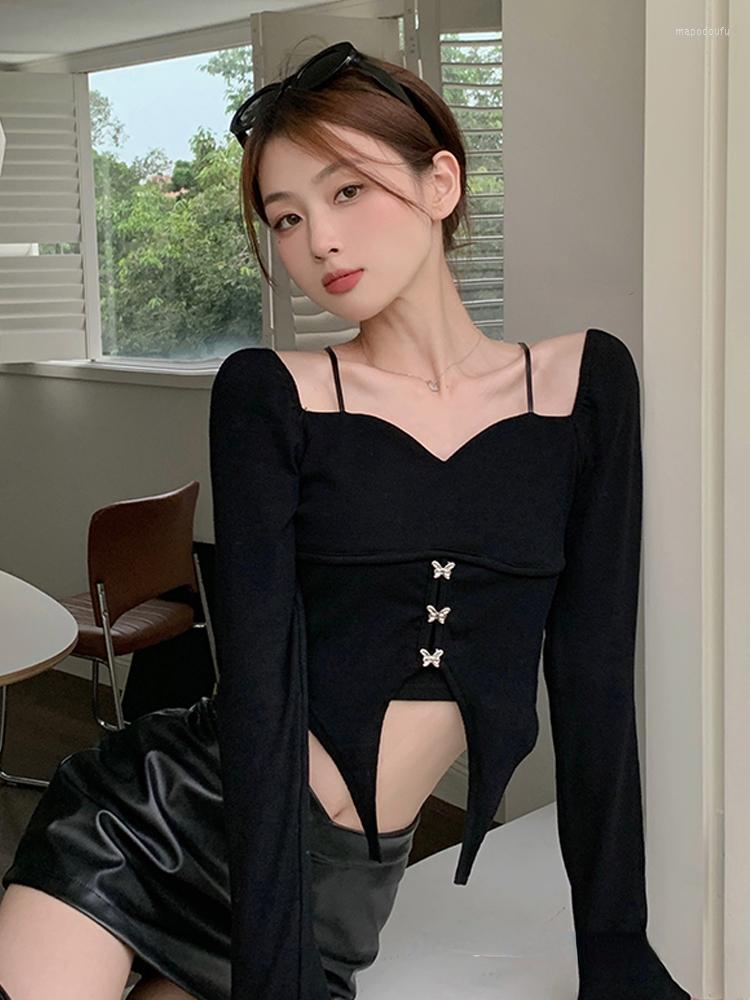 Women's T Shirts Irregular Black Cropped Tops Women 2022 Autumn Gothic Sexy Girls T-shirt Japanese Harajuku Butterfly Chic Long Sleeve Tee
Women's T Shirts Irregular Black Cropped Tops Women 2022 Autumn Gothic Sexy Girls T-shirt Japanese Harajuku Butterfly Chic Long Sleeve Tee