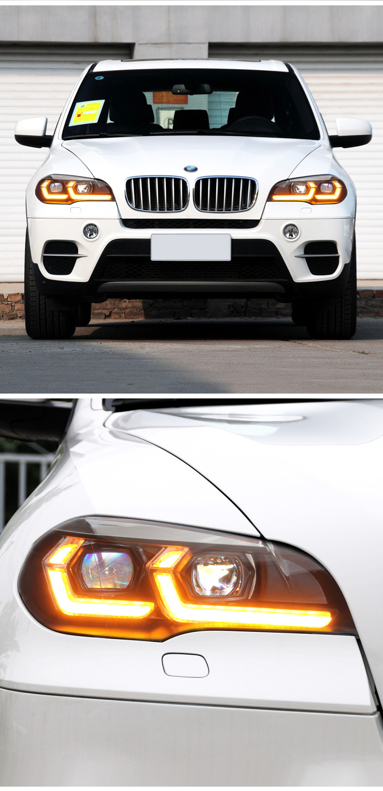 Head Lights for BMW X5 E70 LED Headlight Projector Lens 2007-2013 Angel Eye DRL Signal Head Lamp Automotive Accessories