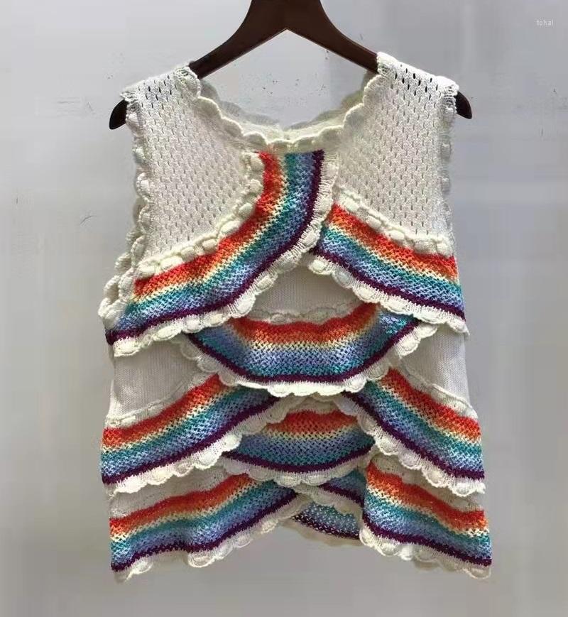 Women' Sweaters 2022 Autumn Winter Fashion Ladies High Quality Knitting Rainbow Color Block Sleeveless Casual Pullovers Women Jumper, Picture shown
Women' Sweaters 2022 Autumn Winter Fashion Ladies High Quality Knitting Rainbow Color Block Sleeveless Casual Pullovers Women Jumper, Picture shown