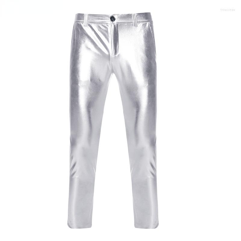 Men's Pants Fashion Silver Coated Metallic For Men 2022 PU Faux Motorcycle Straight Leg Trousers Nightclub Stage Costume
Men's Pants Fashion Silver Coated Metallic For Men 2022 PU Faux Motorcycle Straight Leg Trousers Nightclub Stage Costume