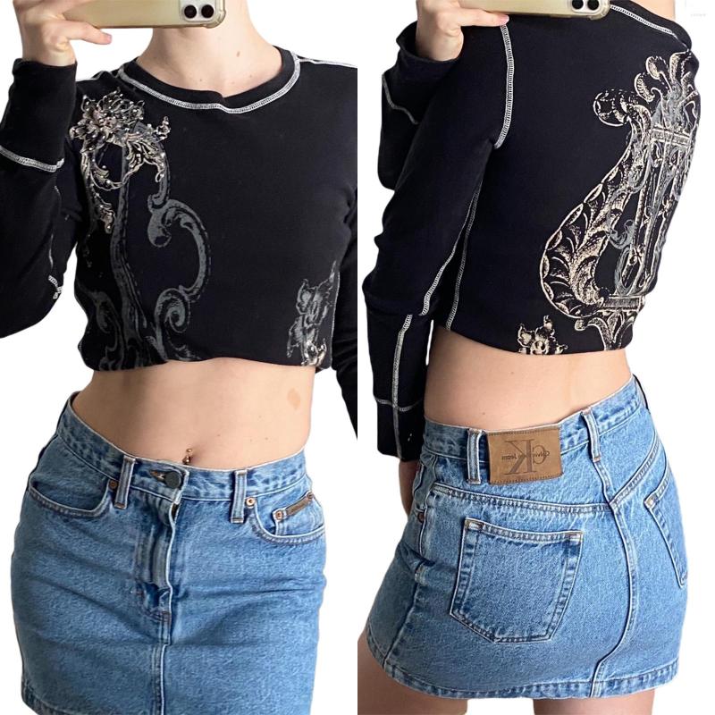 Women' T Shirts Hirigin Women Casual Round Collar T-shirt Retro Style Autumn Plant Printing Surface Thread Long Sleeve Tops Slim Base Shirt, Black
Women' T Shirts Hirigin Women Casual Round Collar T-shirt Retro Style Autumn Plant Printing Surface Thread Long Sleeve Tops Slim Base Shirt, Black