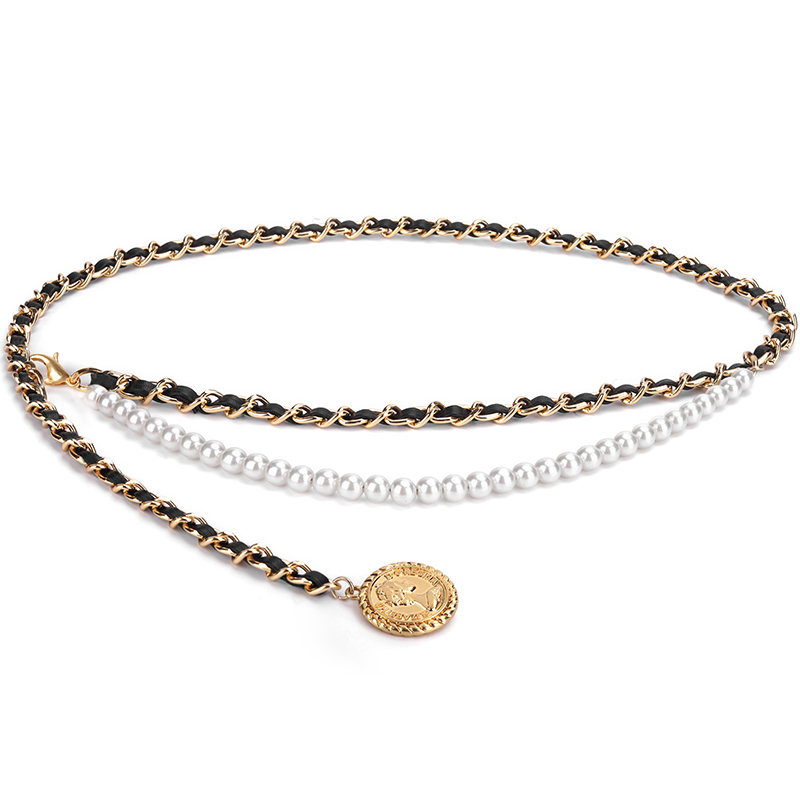 Waist Chain Belts Luxury Designer Harness Fashion Women's Metal Pear Weave Belt for Pants Strap Dress Accesories Centure Femme 221010, Gold
Waist Chain Belts Luxury Designer Harness Fashion Women's Metal Pear Weave Belt for Pants Strap Dress Accesories Centure Femme 221010, Gold