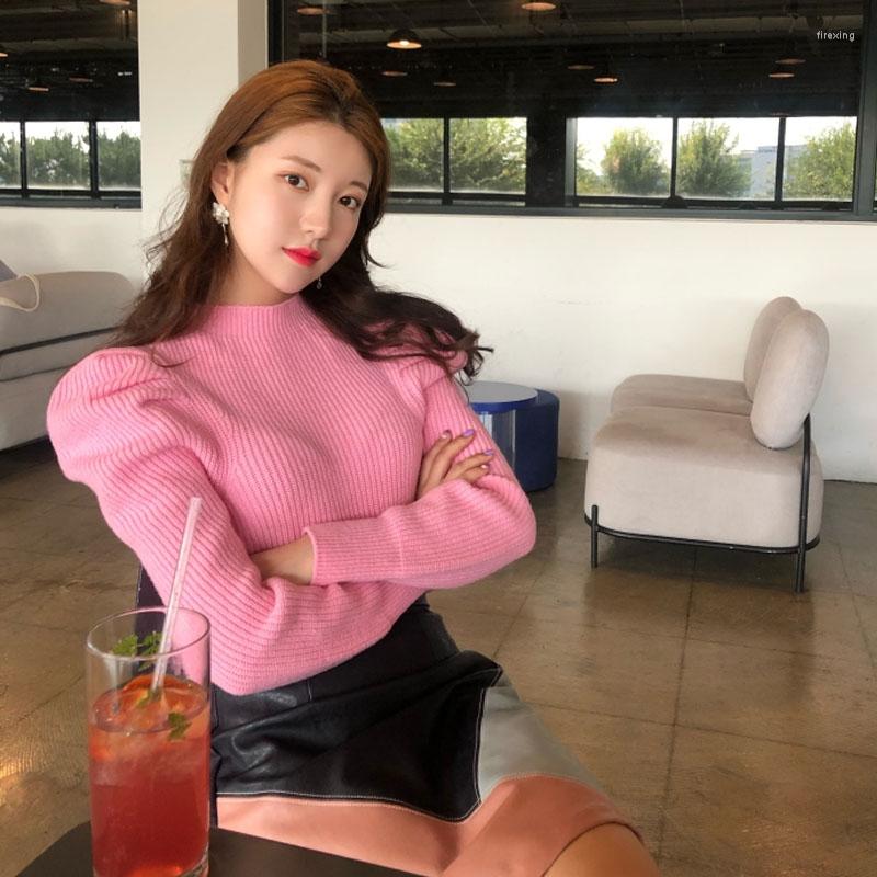 Women' Sweaters Long Puff Sleeve Sweet Sweater Women 2022 Autumn Winter Arrivals Candy Color Turtleneck Knitted And Pullovers, Pink
Women' Sweaters Long Puff Sleeve Sweet Sweater Women 2022 Autumn Winter Arrivals Candy Color Turtleneck Knitted And Pullovers, Pink