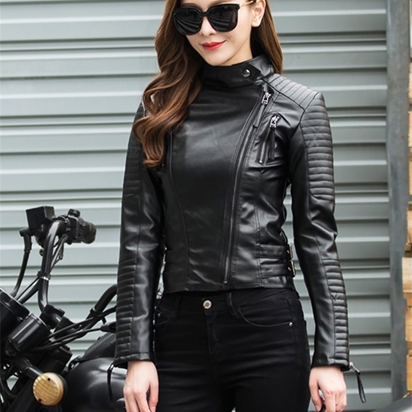 Women' Leather Faux Fitaylor Spring Autumn Women Punk Jacket PU Jackets Basic Bomber Motorcycle Black Coat 221010
Women' Leather Faux Fitaylor Spring Autumn Women Punk Jacket PU Jackets Basic Bomber Motorcycle Black Coat 221010