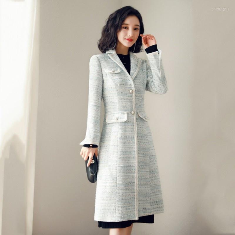 Women' Trench Coats Middle Elegant Length Tweed Suit Coat Office Ladies Knitted Single Breasted Women Slim Fit Vintage Windbreakers, Blue
Women' Trench Coats Middle Elegant Length Tweed Suit Coat Office Ladies Knitted Single Breasted Women Slim Fit Vintage Windbreakers, Blue
