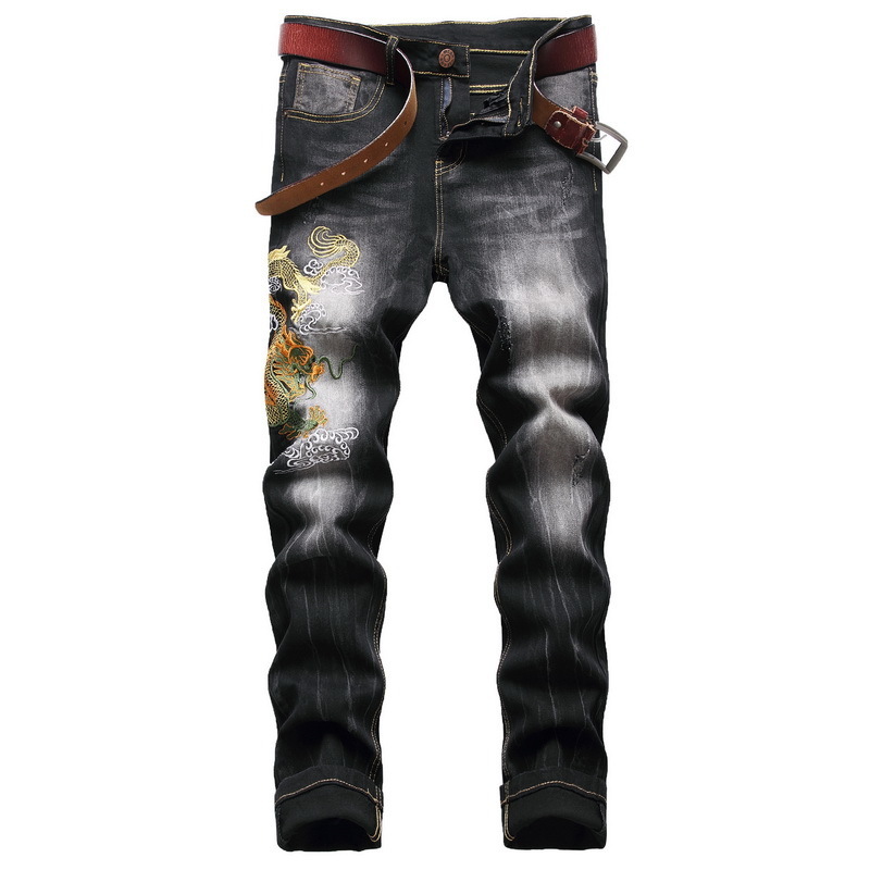 Men's Jeans Dragon Embroidery Denim Pants Streetwear Straight Slim Jeans Men Classical Retro Black Elastic Denim Trousers Fashion 221008
Men's Jeans Dragon Embroidery Denim Pants Streetwear Straight Slim Jeans Men Classical Retro Black Elastic Denim Trousers Fashion 221008