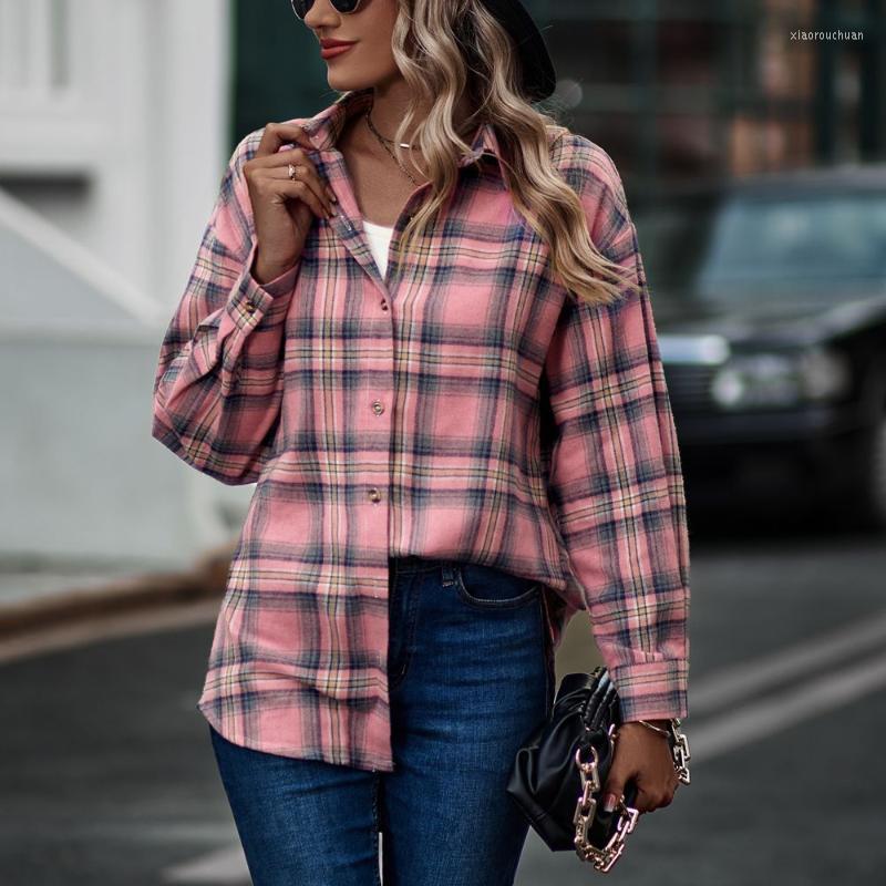 Women' Blouses 2022 Autumn Plaid Blouse Women FashionFemale Casual Oversize Shirts Turn-down Collar Long Sleeve Streetwear Boyfriend Style, 004
Women' Blouses 2022 Autumn Plaid Blouse Women FashionFemale Casual Oversize Shirts Turn-down Collar Long Sleeve Streetwear Boyfriend Style, 004