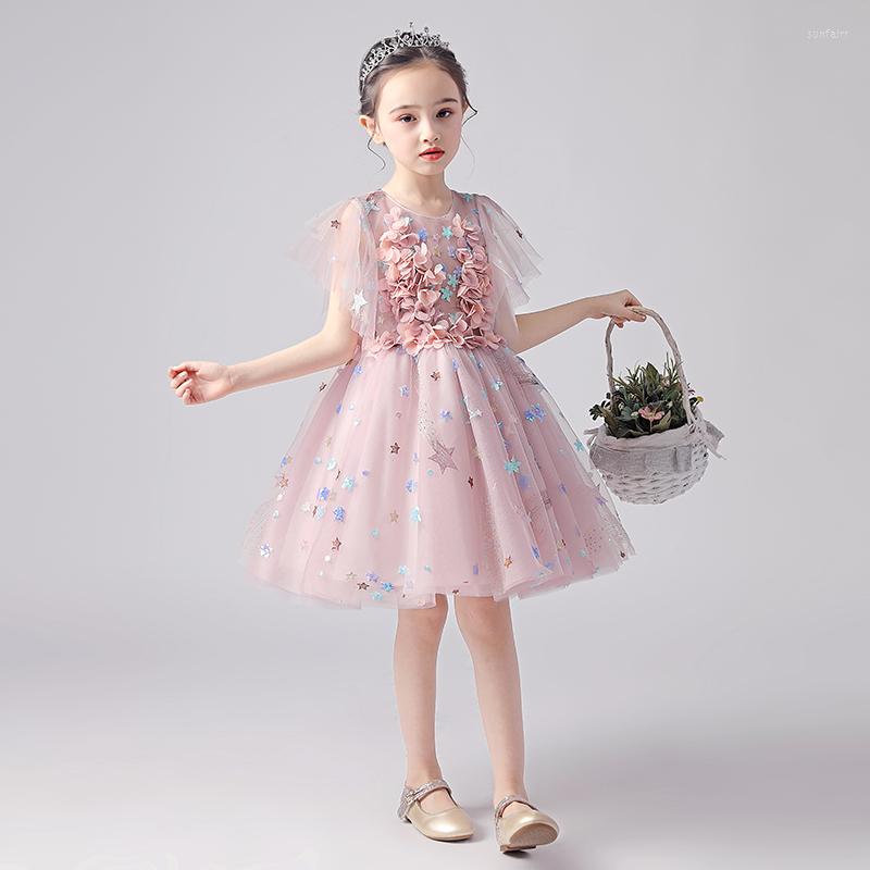 Girl Dresses Sweet Baby Girls Mini Dress Stylish Kid Fairy Costume Pink Short Elegant Gown 3d Flower Applique Party Wedding Lovely, Picture shown 
Girl Dresses Sweet Baby Girls Mini Dress Stylish Kid Fairy Costume Pink Short Elegant Gown 3d Flower Applique Party Wedding Lovely, Picture shown