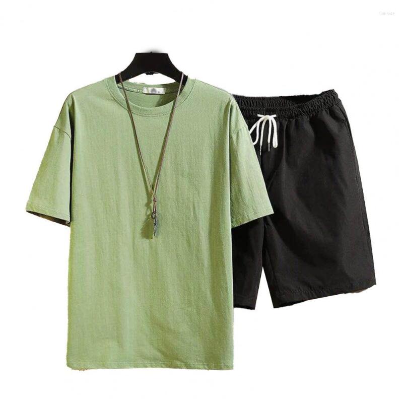 Men's Sleepwear Men Sportswear Solid Drawstring Summer Round Neck Short Sleeve T-shirt Shorts Set Office Tee Shirts Streetwear, Green
Men's Sleepwear Men Sportswear Solid Drawstring Summer Round Neck Short Sleeve T-shirt Shorts Set Office Tee Shirts Streetwear, Green