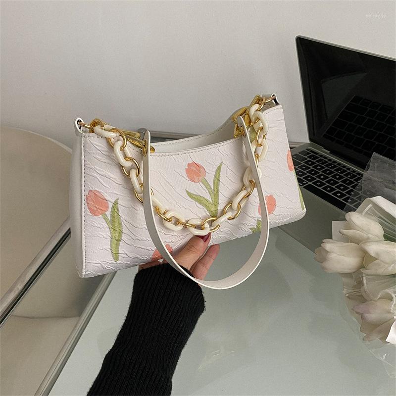 Evening Bags Retro Flower Women's Underarm Fashion Acrylic Chain Ladies Small Shoulder Cute Floral Female Clutch Handbag Armpit Bag, White
Evening Bags Retro Flower Women's Underarm Fashion Acrylic Chain Ladies Small Shoulder Cute Floral Female Clutch Handbag Armpit Bag, White