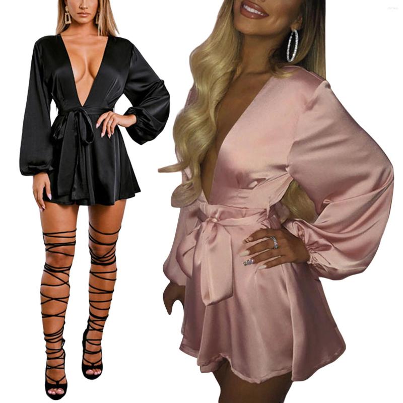 Work Dresses Hirigin Women Solid Color Dress With Waistband Deep V Neck Sexy Silk Plunging Neckline Long Sleeve Big Hem Skirt Belt
Work Dresses Hirigin Women Solid Color Dress With Waistband Deep V Neck Sexy Silk Plunging Neckline Long Sleeve Big Hem Skirt Belt