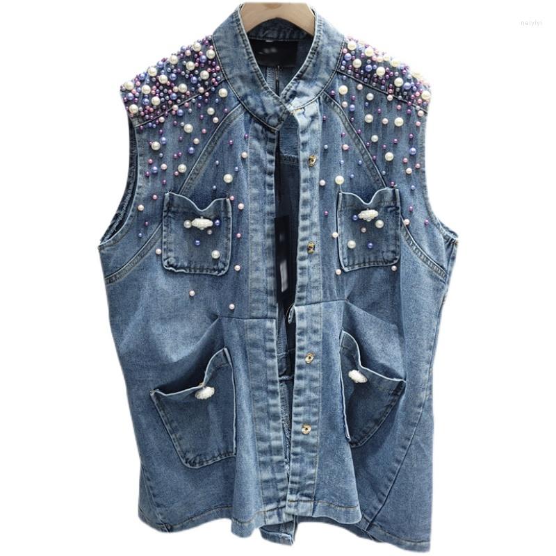 Women's Vests 2022 Spring Summer Heavy Industry Shoulder Pearl Denim Vest Jacket Women Loose BF Cardigan, Sky blue
Women's Vests 2022 Spring Summer Heavy Industry Shoulder Pearl Denim Vest Jacket Women Loose BF Cardigan, Sky blue
