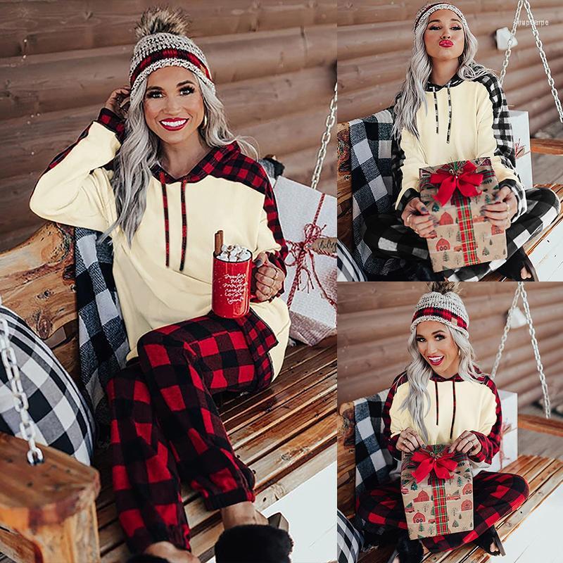 Women' Two Piece Pants Women' Autumn 2 Pieces Suit Set Female Plaid Long Sleeve Hooded Pullover For Spring Fall Black Red
Women' Two Piece Pants Women' Autumn 2 Pieces Suit Set Female Plaid Long Sleeve Hooded Pullover For Spring Fall Black Red