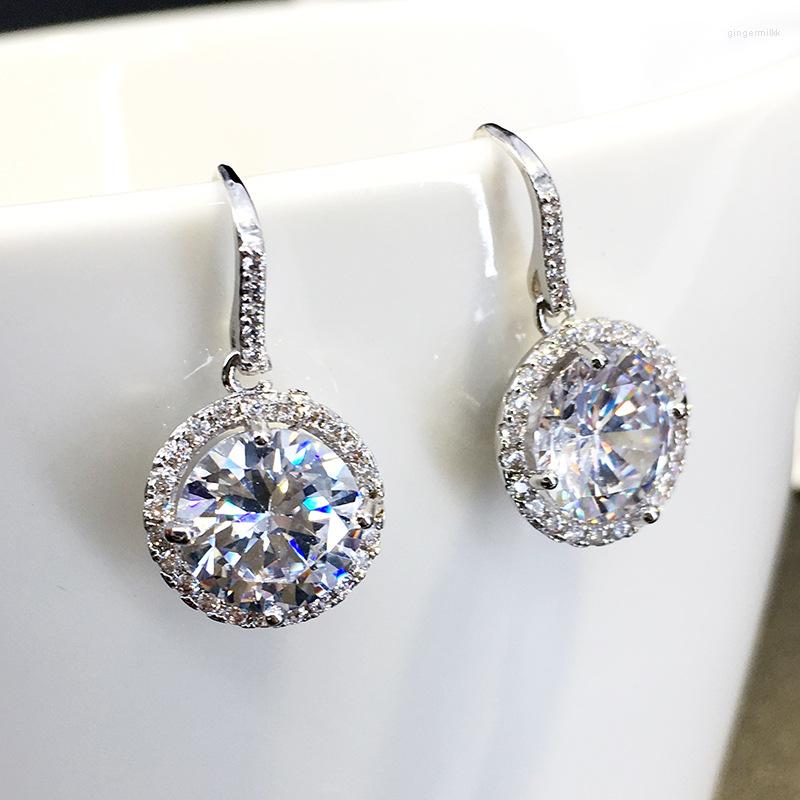 Dangle Earrings Fashion Original Jewelry S925 Sterling Silver Female Round Crystal Women's Wedding
Dangle Earrings Fashion Original Jewelry S925 Sterling Silver Female Round Crystal Women's Wedding