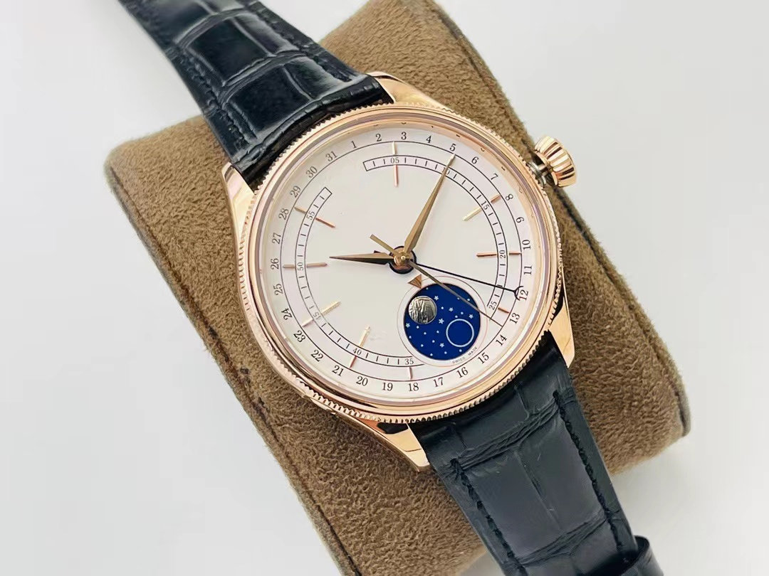 VR Factory 50535-0002 Lunar Phase watch has diameter of 39mm and a Cal.3195 movement that can independently adjust the hour clock calendar with a quick-jump, As shown
VR Factory 50535-0002 Lunar Phase watch has diameter of 39mm and a Cal.3195 movement that can independently adjust the hour clock calendar with a quick-jump, As shown