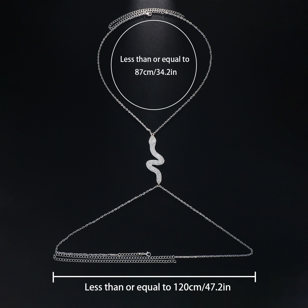 Other Sexy Snake Chest Chain Necklace Harness Jewelry for Women Metal Body Chain Bikini Crystal Clothing Accessories Decor 221008