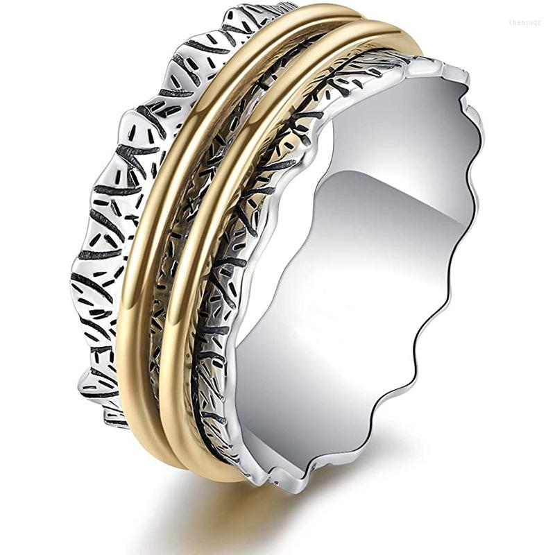 Wedding Rings Stainless Steel Rotating Anxiety For Women Men Fidgets Spinner Ring Rotate Freely Anti Stress Punk Vintage Jewelry
Wedding Rings Stainless Steel Rotating Anxiety For Women Men Fidgets Spinner Ring Rotate Freely Anti Stress Punk Vintage Jewelry