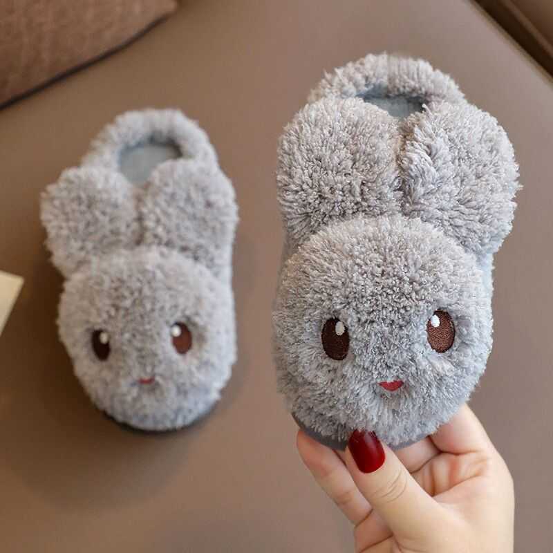 Slipper Autumn and winter children's cotton slippers boys and girls plush cartoon warm parent-child non-slip children with cotton shoes L221010
