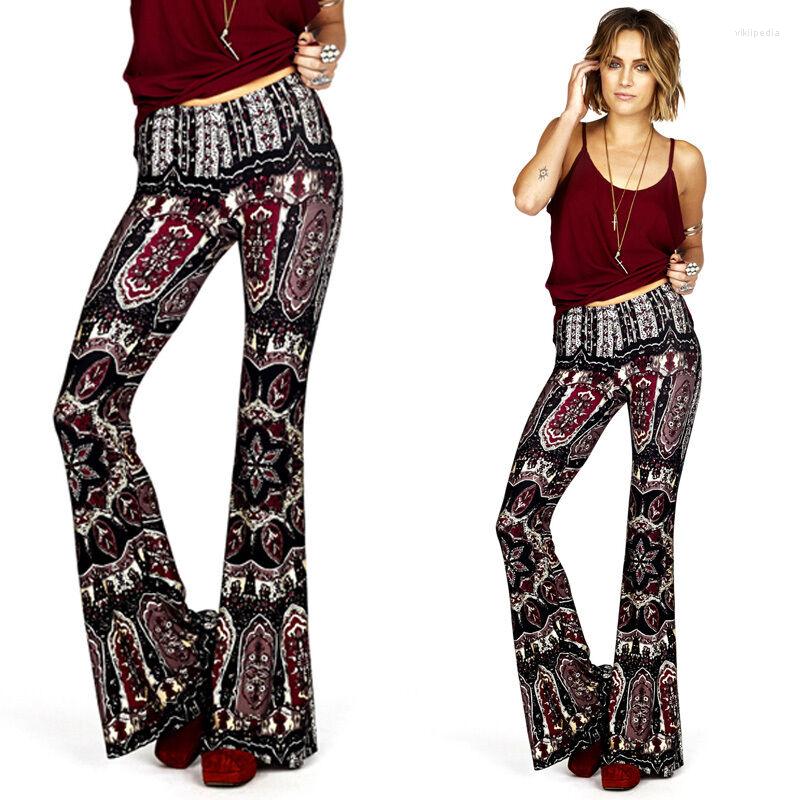 Women' Pants Women Boho Printed High Waist Stretch Woman Flare Bottom Long Clubwear Beach Style Trousers
Women' Pants Women Boho Printed High Waist Stretch Woman Flare Bottom Long Clubwear Beach Style Trousers