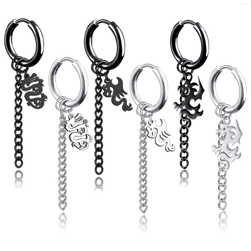 Dangle Earrings 1 Pair Stainless Steel Punk Rock Dragon Drop Huggie Hinged Hoop Long Chain Piercing Set
Dangle Earrings 1 Pair Stainless Steel Punk Rock Dragon Drop Huggie Hinged Hoop Long Chain Piercing Set