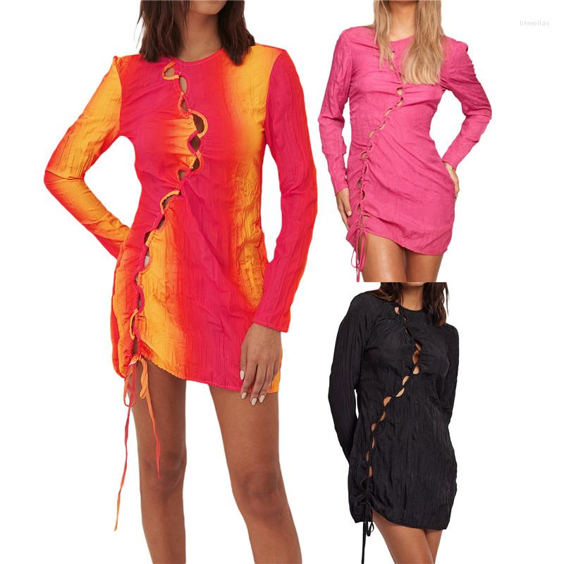 Casual Dresses Women' Drawstring Mini Dress Summer Elegant Long Sleeve Solid Color/Gradient Print Hollow Out Club Beach Short, Black
Casual Dresses Women' Drawstring Mini Dress Summer Elegant Long Sleeve Solid Color/Gradient Print Hollow Out Club Beach Short, Black