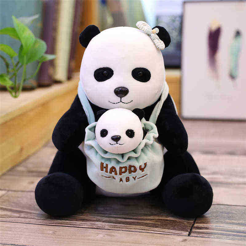 Cute Little Jungle Animals Plush Toy nese Panda Hedgehog Polar Bear Pangolin Kangaroo Mother And Baby Doll Soft Smoothing Toy J220729