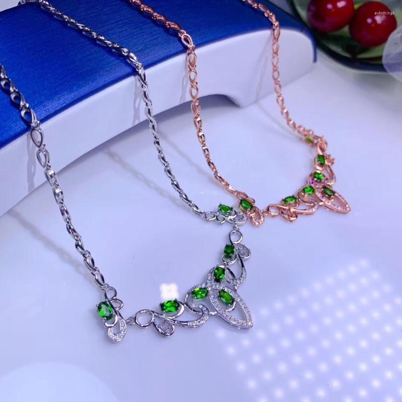 Chains DBL6 Clear Green Diopside Gemstone Collarbone Necklace For Women Silver Ornament Fine Jewelry Real Gem Good Color
Chains DBL6 Clear Green Diopside Gemstone Collarbone Necklace For Women Silver Ornament Fine Jewelry Real Gem Good Color
