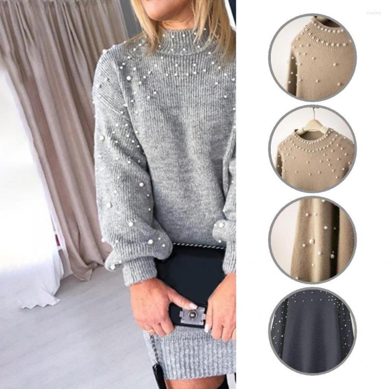 Women's Sweaters Cold Resistant Trendy Faux Pearl Decor Sweater Dress Autumn Winter Mini Elastic Cuff For Outdoor, Light grey
Women's Sweaters Cold Resistant Trendy Faux Pearl Decor Sweater Dress Autumn Winter Mini Elastic Cuff For Outdoor, Light grey