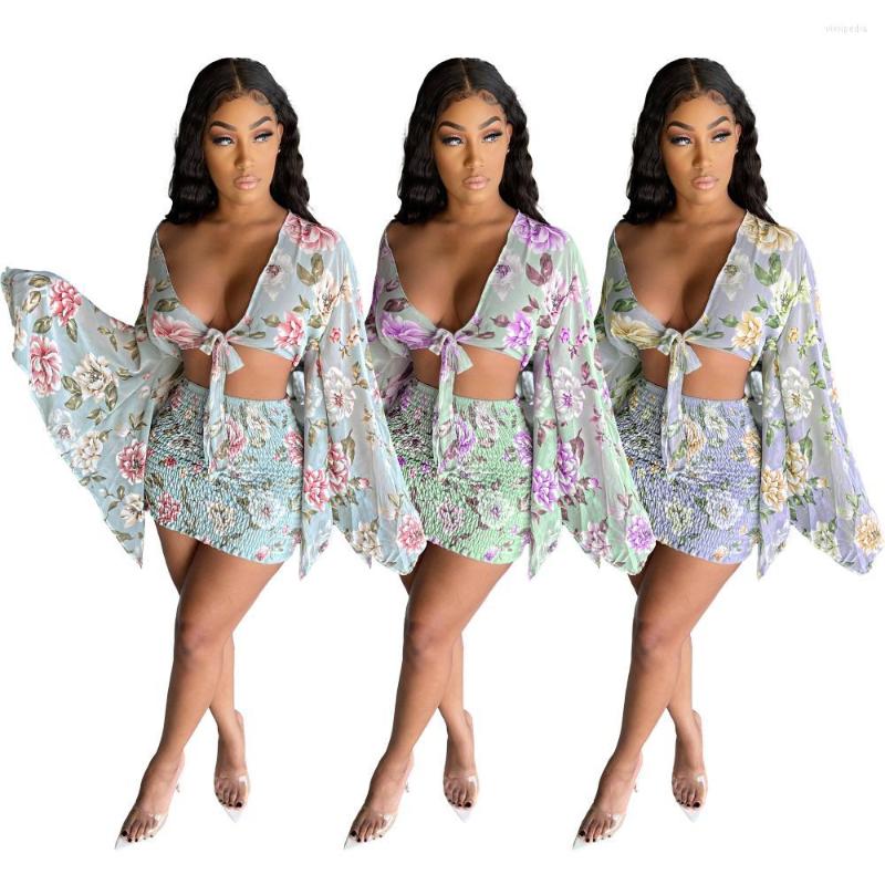 Work Dresses Women' Ruffle Chiffon Full Sleeve Flared Crop Tops Deep V Neck Knot Front Printed Mini Pleated Skirts Elegant Office Lady, Blue
Work Dresses Women' Ruffle Chiffon Full Sleeve Flared Crop Tops Deep V Neck Knot Front Printed Mini Pleated Skirts Elegant Office Lady, Blue