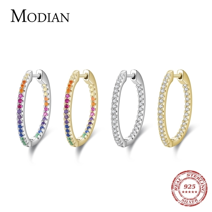 Hoop Huggie Modian Rainbow Color Sparkling Earrings Real 925 Sterling Silver Circle Zirconia For Women Luxury Wedding Jewelry 221010
Hoop Huggie Modian Rainbow Color Sparkling Earrings Real 925 Sterling Silver Circle Zirconia For Women Luxury Wedding Jewelry 221010