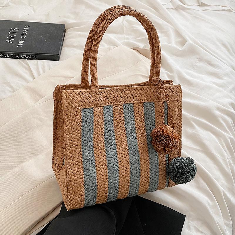 Evening Bags Bohemian Striped Straw Woven Totes For Women Summer Weave Women's Handbags Handmade Rattan Braided Shoulder Bag, Beige
Evening Bags Bohemian Striped Straw Woven Totes For Women Summer Weave Women's Handbags Handmade Rattan Braided Shoulder Bag, Beige