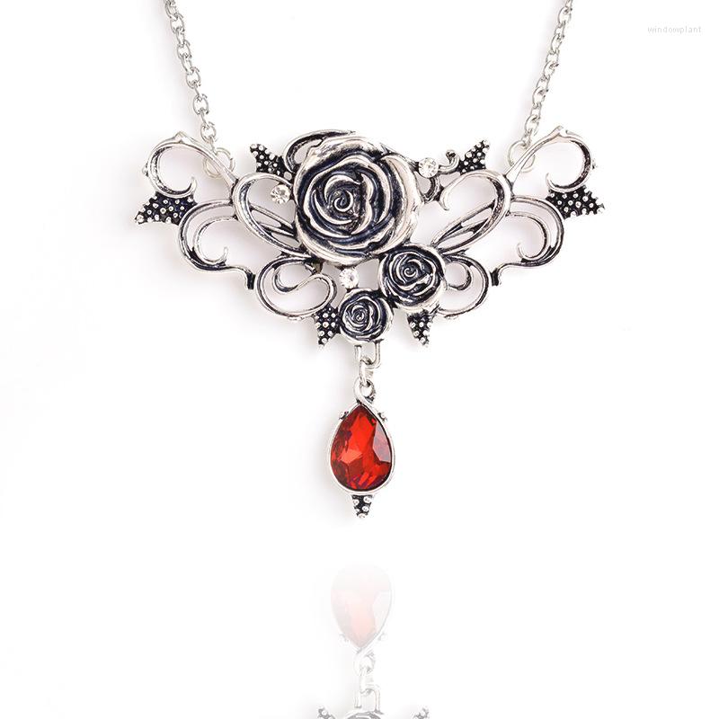 Chains Halloween Vintage Prickly Rose Flower Necklace For Woman Gothic Jewelry Crystal Pendant Fashion Accessories
Chains Halloween Vintage Prickly Rose Flower Necklace For Woman Gothic Jewelry Crystal Pendant Fashion Accessories