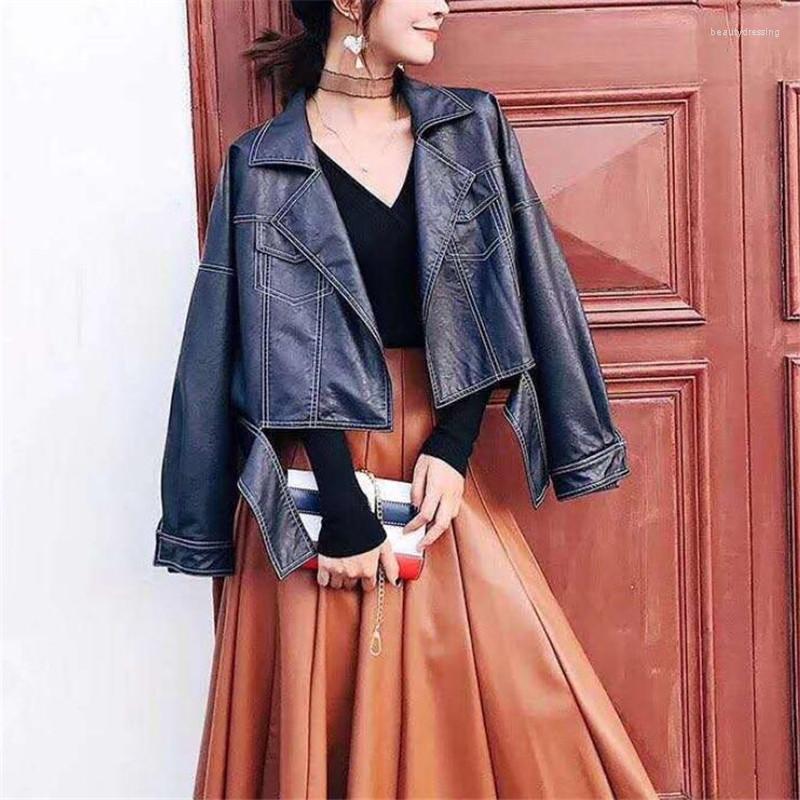 Women' Leather Spring And Autumn Models Black Lapels Open Line Decoration Pu Jacket Coat Motorcycle CoaLadies Short Fashion
Women' Leather Spring And Autumn Models Black Lapels Open Line Decoration Pu Jacket Coat Motorcycle CoaLadies Short Fashion