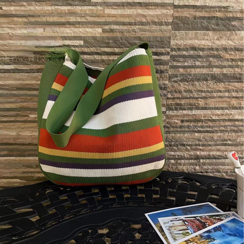 Evening Bags Women's Bag Trend Fashion Stripe Contrast Color Creative Literary Wool Knitted Shoulder, Black
Evening Bags Women's Bag Trend Fashion Stripe Contrast Color Creative Literary Wool Knitted Shoulder, Black