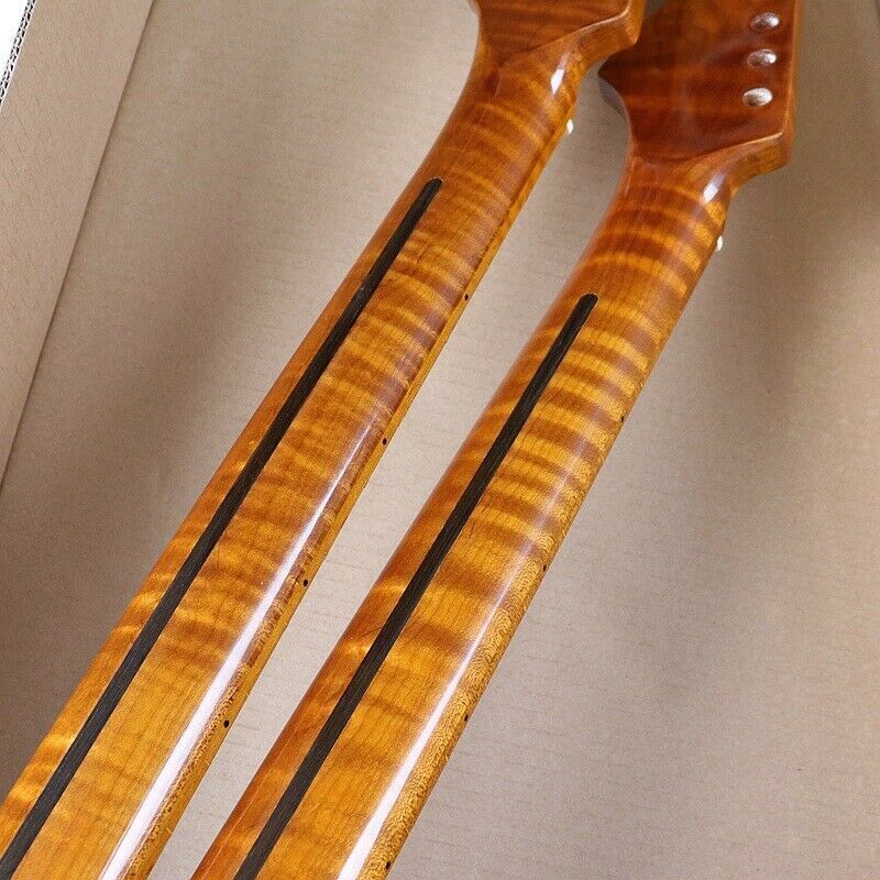 1pc Roasted flame Maple ST Guitar Neck part replacement 22 Fret 25.5 Inch Gloss Bone nut
1pc Roasted flame Maple ST Guitar Neck part replacement 22 Fret 25.5 Inch Gloss Bone nut