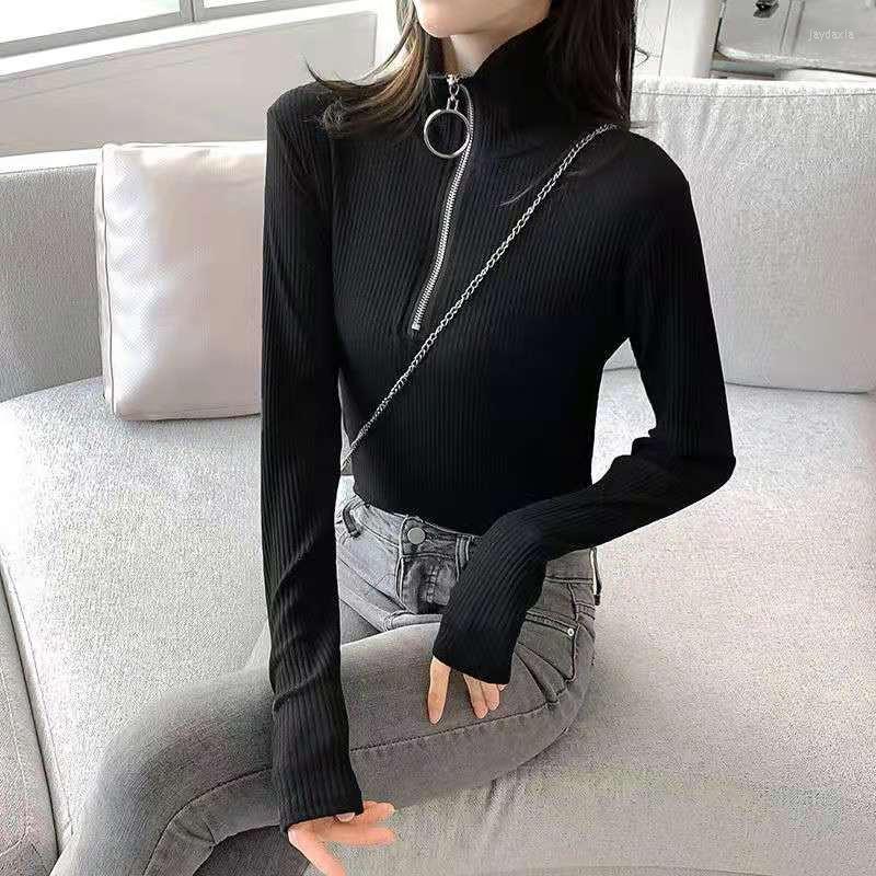 Women' Sweaters Large Women' Half High Collar Ring Zipper Short Slim Bottomed Sweater Female Pullover Autumn Pull Femme Suterde Mujer, Black
Women' Sweaters Large Women' Half High Collar Ring Zipper Short Slim Bottomed Sweater Female Pullover Autumn Pull Femme Suterde Mujer, Black