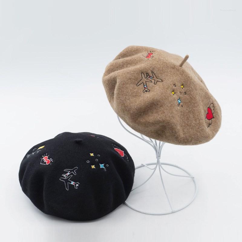Berets Bonnets Beret Hat Women Wool Solid Color Embroidery Retro Plain Warm Elegant Ladies Winter HatBerets, 02
Berets Bonnets Beret Hat Women Wool Solid Color Embroidery Retro Plain Warm Elegant Ladies Winter HatBerets, 02