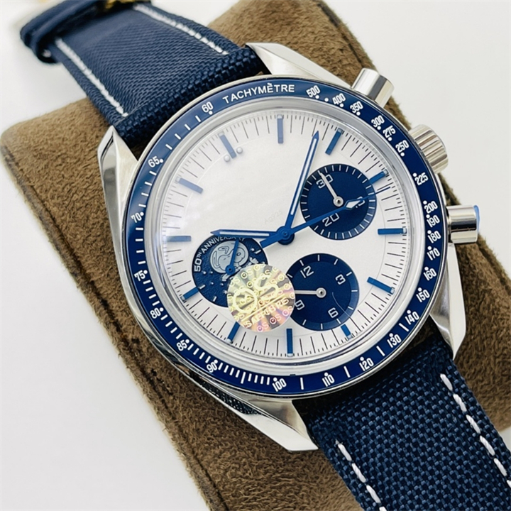 OS Montre de luxe men Watches 42mm 7750 automatic chronograph mechanical movement steel case Blue nylon strap luxury watch Wristwatches, As picture
OS Montre de luxe men Watches 42mm 7750 automatic chronograph mechanical movement steel case Blue nylon strap luxury watch Wristwatches, As picture