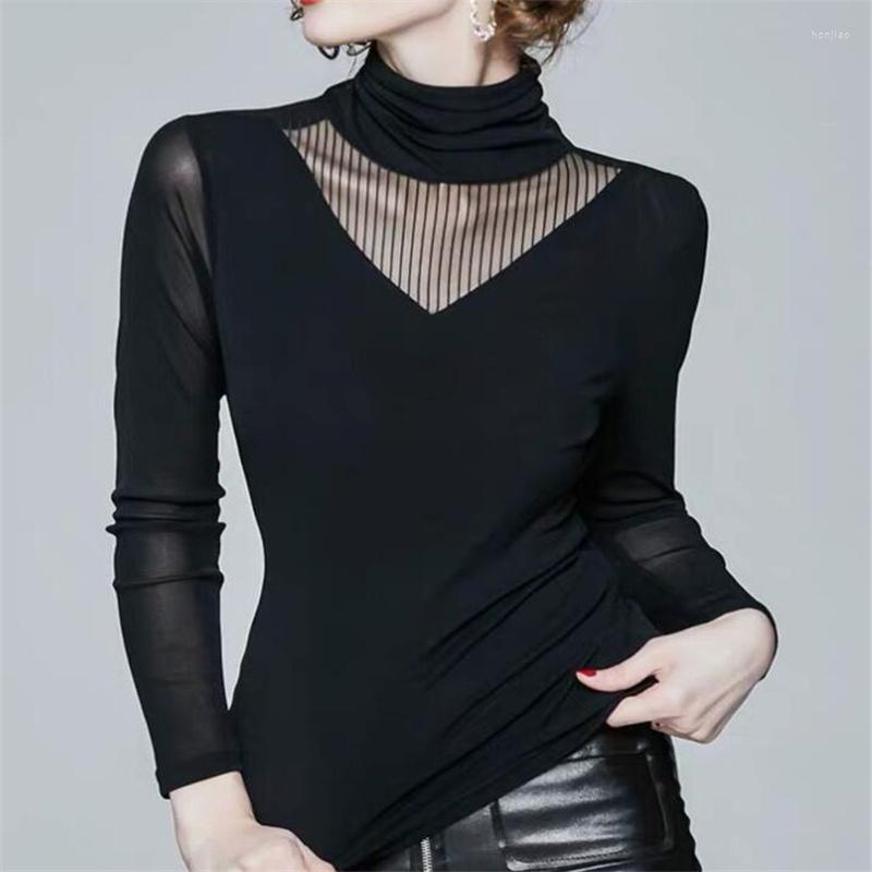 Women's T Shirts Sexy Mesh Bottoming Top Female T-shirt Black High-neck Lace Blouse Spring Jumper Tees Basic Elasticity Slim Thin Women
Women's T Shirts Sexy Mesh Bottoming Top Female T-shirt Black High-neck Lace Blouse Spring Jumper Tees Basic Elasticity Slim Thin Women
