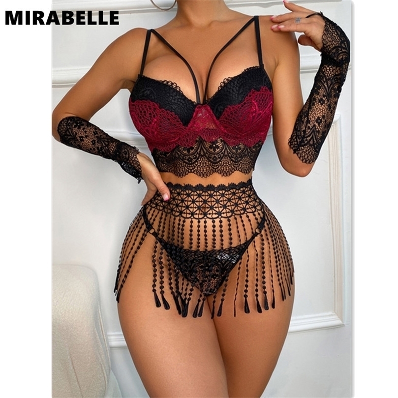 Sexy Set MIRABELLE Tassels Sexy Lingerie Set Lace Patchwork Womens Underwear 5Piece Thongs Garters Intimate Erotic Costumes 221010, Red
Sexy Set MIRABELLE Tassels Sexy Lingerie Set Lace Patchwork Womens Underwear 5Piece Thongs Garters Intimate Erotic Costumes 221010, Red