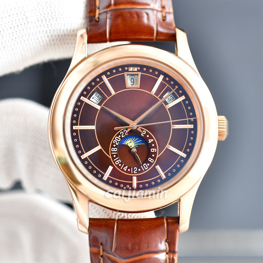 caijiamin-Mens mechanical watch Orologio di lusso watches 40mm large dial calendar/week/month display fashion advanced watchwrist, Sapphire glass