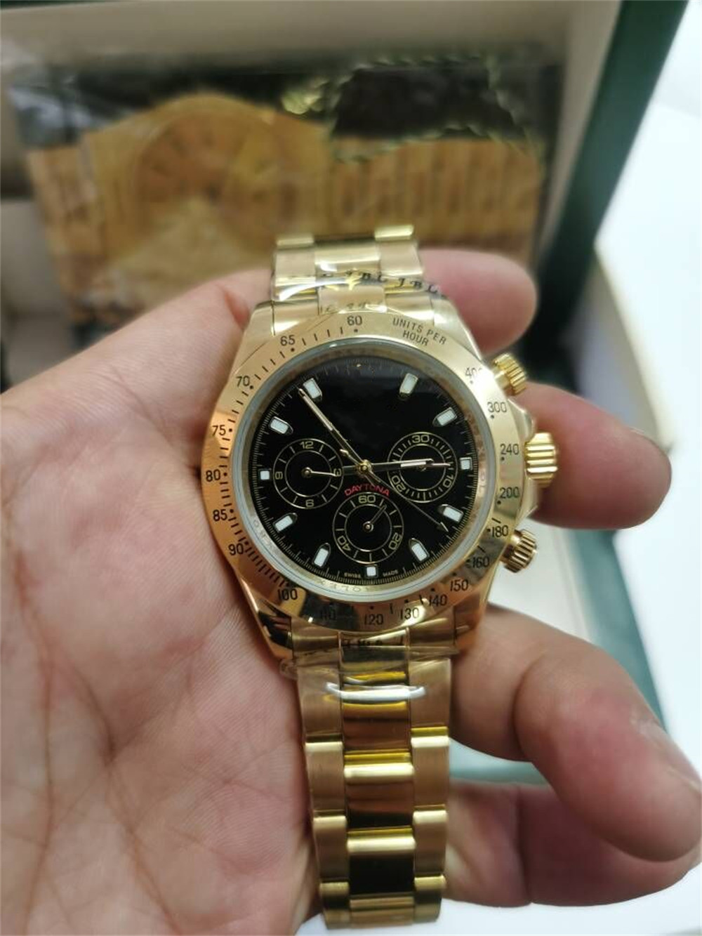 With original box top Men Watch 40mm 116503 116509 116523 Sapphire 18K Yellow Gold No Chronograph Mechanical Automatic Mens Watches 20 colors Montre De Luxe, Style5 original box+watch
With original box top Men Watch 40mm 116503 116509 116523 Sapphire 18K Yellow Gold No Chronograph Mechanical Automatic Mens Watches 20 colors Montre De Luxe, Style5 original box+watch