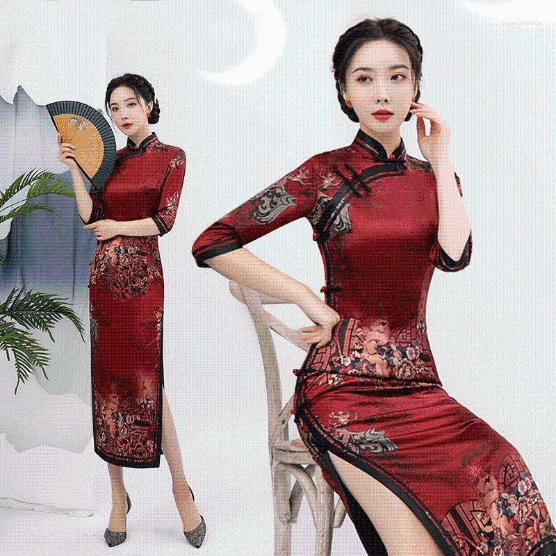 Ethnic Clothing Sexy Satin Bride Wedding Chinese Dress Plus Size 3XL 4XL Lady Print Floral Cheongsam Classic Buttone Qipao Traditional Vesti
Ethnic Clothing Sexy Satin Bride Wedding Chinese Dress Plus Size 3XL 4XL Lady Print Floral Cheongsam Classic Buttone Qipao Traditional Vesti