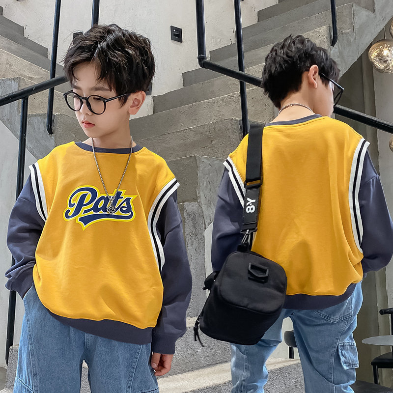 Pullover Spring Cool Boy Sweatshirt Teen Boys Cotton Long Sleeve T Shirt Kids Patchwork Clothing For 5 7 9 11 13 14 Years 221010, Yellow
Pullover Spring Cool Boy Sweatshirt Teen Boys Cotton Long Sleeve T Shirt Kids Patchwork Clothing For 5 7 9 11 13 14 Years 221010, Yellow