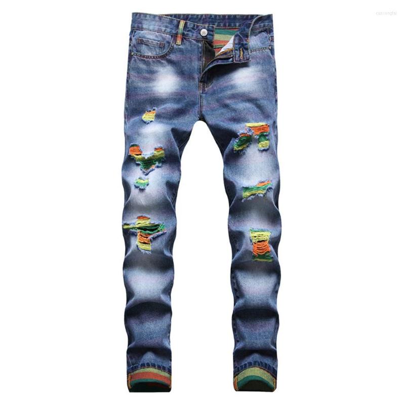 Men's Jeans Men's Fancy Color Painted Holes Ripped Trendy Printed Slim Straight Denim Pants Trousers Blue Black
Men's Jeans Men's Fancy Color Painted Holes Ripped Trendy Printed Slim Straight Denim Pants Trousers Blue Black